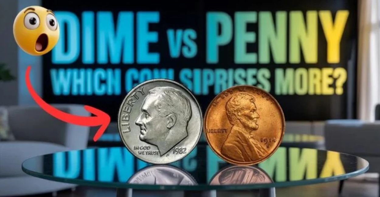 Silver Roosevelt Dime vs. Lincoln Wheat Penny